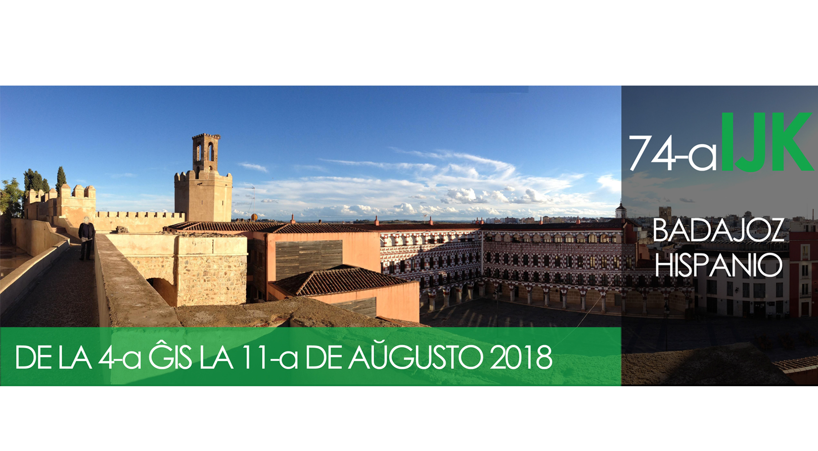 La 74a IJK Internacia Junulara Kongreso de TEJO okazos en Badajoz